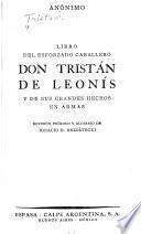 Libro del esforzado caballero don Tristán de Leonís y de sus grandes hechos en armas
