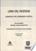 Libro del profesor: desarrollo del pensamiento critico