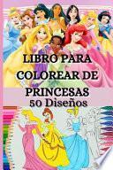 Libro para colorear de princesas 50 diseños