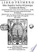 Libro primero de los famosos hechos del principe Celidon de Iberia