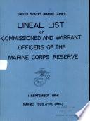 Lineal List of Commissioned and Warrant Officers of the Marine Corps Reserve