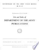 List and Index of Department of the Army Publications