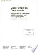 List of Chemical Compounds Authorized for Use Under USDA Inspection and Grading Programs