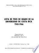 Lista de tesis de grado de la Universidad de Costa Rica