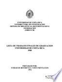 Lista de trabajos finales de graduación, Universidad de Costa Rica