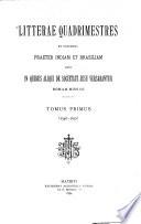 Litterae quadrimestres ex universis praeter Indiam et Brasiliam locis