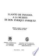 Llanto de Panamá a la muerte de don Enrique Enríquez