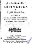 Llave aritmetica y algebrayca, escrita