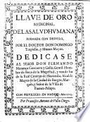 LLave de oro medicinal de la salud humana formada con desvelo