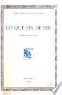 Lo que ha de ser