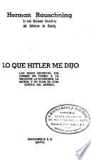 Lo que Hitler me dijo
