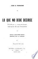 Lo que no debe decirse