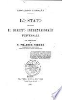 Lo Stato secondo il diritto internazionale universale