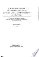 Location Register of Twentieth-century English Literary Manuscripts and Letters