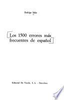Los 1500 errores más frecuentes de español