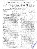 Los Donaires de Matico. Comedia. MS. note [by J. R. Chorley].