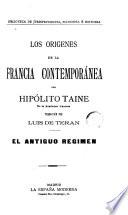 Los Origenes de la Francia Contemporanea, 1