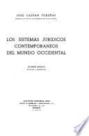 Los sistemas jurídicos contemporáneos del mundo occidental