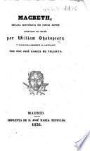 Macbeth ... traducido libremente al castellano por Don José García de Villalta