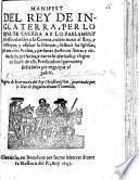 Manifest del Rey de Inglaterra, per lo qual te guerra ab lo Parlament, etc. [20 June, 1643.]
