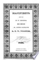 Manifiesto que da en su despedida de Chile, etc