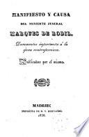 Manifiesto y Causa del Teniente Jeneral Marqués de Rodil