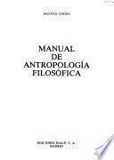 Manual de antropología filosófica