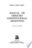 Manual de derecho constitucional argentino