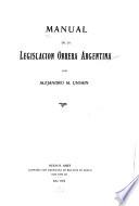 Manual de la legislacion obrera argentina