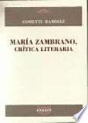 María Zambrano, crítica literaria