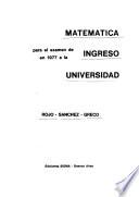 Matemática para el examen de ingreso en 1977 a la universidad
