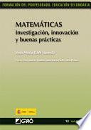 Matemáticas. Investigación, innovación y buenas prácticas