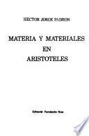 Materia y materiales en Aristoteles