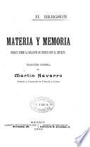 Materia y memoria