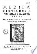 Meditaciones devotissimas del amor de Dios
