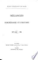 Mélanges d'archéologie et d'histoire
