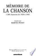 Mémoire de la chanson