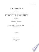 Mémoires présentés à l'Institut égyptien