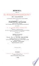 Memoria acerca de El Mágico prodigioso de Calderon