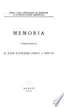 Memoria correspondiente a los años...