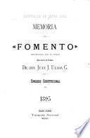 Memoria de fomento presentada al Congreso Constitucional de ...