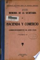 Memoria de Hacienda y Comercio