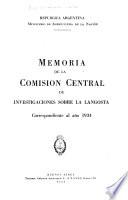 Memoria de la Comisión central de investigaciones sobre la langosta correspondiente al año 1936-1939