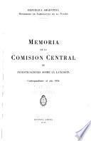 Memoria de la Comisión central de investigaciones sobre la langosta correspondiente al año ...