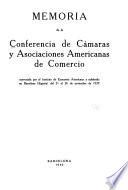 Memoria de la Conferencia de cámaras y asociaciones americanas de comercio