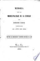 Memoria de la Municipalidad de la Ciudad de Buenos Aires correspondiente al año de ...