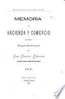 Memoria de la Secretaría de Hacienda y Comercio correspondiente al año ...