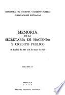 Memoria de la Secretaría de Hacienda y Crédito Público