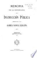 Memoria de las labores del poder ejecutivo en el ramo de educación pública