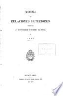 Memoria de relaciones exteriores y culto presentada al Honorable Congreso Nacional en ...
